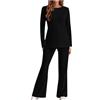 HAOLEI Completi Donna Tuta Curvy Leggero Completo Palestra Cotone Elegante Tracksuit Felpa con Cappuccio e Pantalone Due Pezzi Tute Felpata Fitness Invernale Jogging Tute da Ginnastica Tuta Sportiva