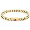 Tommy Hilfiger Jewelry Braccialetto a Catena da Uomo in Oro Giallo con la Iconica Bandiera 2790648