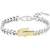 Lacoste Braccialetto a Catena da Uomo Collezione ARTHOR in Acciaio Inossidabile Bicolore con un Charm a Forma di Coccodrillo - 2040552