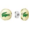 Lacoste Orecchini a Perno da Uomo Collezione ARTHOR in Oro Giallo con un Coccodrillo Lacoste in Smalto Verde - 2040498, Gold