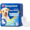 Honey Care All-Absorb - Pannolini per cani maschi, formato A25, 50 pezzi, M, colore: bianco