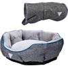 WELL HOME MOBILIARIO & DECORACIÓN Set lettino grigio + cappottino da 25 cm per animali grigi Heart&Homies
