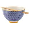 Typhoon World Foods - Ciotola per noodle in gres porcellanato con bacchette