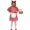 FIESTAS GUIRCA | Costume Cappuccetto Rosso Bambini (5-6 Anni) - Cappa, Grembiule e Vestito - Costumi da Fiaba e Fate per Halloween, Carnevale e Feste in Maschera - Ideale per Bambine - Rosso e Bianco