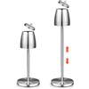 WIYETY Posacenere da terra regolabile in acciaio inox: per esterni, allungabile in altezza 34-68 cm, posacenere da terra regolabile con coperchio e fondo antiscivolo, argento