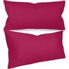 npluseins federe in tinta unita in confezione da 2 e dal design discreto 1154.1498, 40 x 80 cm, bordeaux