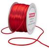 KLTRIBBON Cordoncino rosso da 2 mm, 50 metri, filo di seta cinese a coda di topo, per bracciali, collane, gioielli e macramè