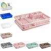 plastific Scolapiatti in plastica, scolapiatti per piatti, posate, per lavello da cucina, utensili da cucina, scolapiatti per lavello (45 x 29,7 x 8 cm, rosa)