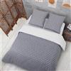 Vency Copripiumino Matrimoniale 200x200 3-Pezzi Grigio - OEKO-TEX 80% Cotone & 20% Poliestere, 1x Copripiumino con Cerniera + 2x federa con chiusura a busta 65x65 cm, Modello Puzzle