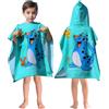 Domueay Poncho Mare per Bambina con Cappuccio, 60x60cm Accappatoio Telo Mare in Assorbente Microfibra per Surf Spiaggia Doccia Nuotare Piscina, Asciugamano da Bagno per Ragazze 2-6 Anni, Blu