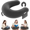 Kosker Cuscino da Gioco & Lettura, Cuscino da Lettura per Sedersi, Cuscino Gaming per la Pappa con Grande Bracciolo Ergonomico per le Ginocchia, Supporto per Cuscini da Scrivania per Ipad/Laptop, Nero