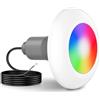 LyLmLe Faro Piscina LED con Filettatura Esterna 2, 15W Luce Piscina RGB Controllo Sincrono, Ø190mm, 12V AC Lampada LED per Piscinas Prefabbricate Vetroresina Fuori Terra Acciaio, Senza Controller