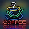 NELUX Coffee - Luce Neon LED Caffetteria o Bar, Caffé Scritte Neon Decorazioni, Insegna Luminosa LED Tavola, Luce Vintage, Lettere Luminose Grandi. Include Telecomando e Adattatore