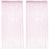 PetGlimmer 2 Pezzi Tenda Porta, 100 X 200 cm Glitter a Fili Rosa Tenda Antimosche, Decorazione Tende Mosche Porta, Divisori per Soggiorno e Camera da Letto per Matrimonio e Decorazione di Finestre