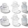 Accmuzzy Portacandele in vetro 2 in 1, set da 6 candelabri per candele, piccolo portacandele trasparente, per matrimoni, tavolo da pranzo, Natale, avvento, decorazione vintage
