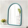 HLFMVWE Specchio da parete ad arco rustico con cornice in legno piccolo specchio decorativo da appendere per bagno, camera da letto, balcone, fattoria, soggiorno, ingresso, spogliatoio, blu, 40 × 30