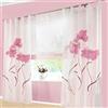SIMPVALE 2 Pezzi Tende Della Soggiorno a Garofano Stampato Floreale Manuale Trattamento Delle Finestre per Sala, larghezza 150 cm, Rosa, Altezza 175cm
