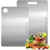 Shunwige Set di 2 taglieri in titanio, taglieri in titanio per uso alimentare a doppia faccia per la cucina, Tagliere in Acciaio Inox Alimentare,Garantiscono il Gusto Originale Degli Ingredienti（40*30+30*20cm）