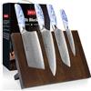 SHANGDAO Damascus Kitchen Knife Set with Magnetic Knife Block, 5 PCS Razor Sharp Kitchen Knives Made of Japanese Damascus Steelwith Block, Full Tang Ergonomic Resin Handle Chef Knife With Gift Box