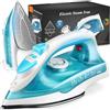 Retoo Ferro da stiro a vapore, 1200 W, serbatoio dell'acqua da 150 ml, vapore verticale, suola in teflon, base in teflon, riscaldamento rapido, semplice ed efficace, stiratura 220 V, colore: bianco
