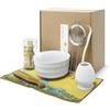 LEFHODA Matcha, set da tè matcha, set di scope matcha, con frusta, porta scopa, ciotola in ceramica, 2 cucchiaini da tè - accessorio giapponese per la cerimonia matcha, perfetto per la preparazione