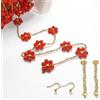 GDO GIOIE D'ORIENTE 1mt Catena Fiori Margherita 12mm Acciaio Dorato Vari Colori, Distanza 25mm, con Monachelle e 2 Chiusure Incluse per Bracciali e Collane Fai da Te (Rosso)