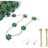 GDO GIOIE D'ORIENTE 1mt Catena Fiori Margherita 12mm Acciaio Dorato Vari Colori, Distanza 25mm, con Monachelle e 2 Chiusure Incluse per Bracciali e Collane Fai da Te (Verde AB)