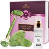 Enigma Haven London Set di rullo di giada e gua sha, siero per la pelle 5 in 1, massaggiatore viso anti-invecchiamento, regalo di lusso per la cura della pelle per donne e uomini (con acido ialuronico