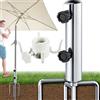 DBPBToU Supporto per ombrellone XL, Ø 43 mm, con ombrellone da spiaggia, supporto per ombrellone con 4 picchetti, rimovibile, regolabile, robusto ancoraggio per ombrellone in metallo, supporto per