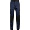 Velilla 103020B; Pantaloni Bicolore Multitasche; Colore Blu Navy e Nero; Taglie Europee 54 ; Taglie Italiane 58