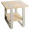HAKU Tavolino in rovere naturale, metallo grigio cashmere, pannello truciolare, tavolino da salotto in stile industrial loft - Dimensioni: L 45 x A 45 x P 45 cm Stile: Moderno