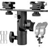 ChromLives Staffa Dual Flash Portaombrelli Staffa per Fotocamera Supporto per Supporto per Slitta da 1/4 '' a 3/8 '' compatibile con Videocamera DSLR Video Canon Nikon Yongnuo