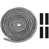 gvivej Guarnizione Stufa a Legna, Stufa a Legna in Fibra di Vetro, 14mm x 2,5m, con 4 Nastro per Giunti, Linea di Tenuta per Porte di Caminetti