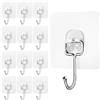 GXFCING Grandi Gancio Adesivo, 12 Pezzi Autoadesivi Ganci Adesivi Trasparenti 15 KG (Max), Ganci da Parete Adesivi Senza Chiodi per Bagno, Cucina, Soffitto, Ufficio