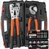 SOMELINE Set di Pinza Crimpatrice Capicorda Batteria, 6-50mm² Capicorda Elettrici a Crimpare Con Tagliacavi + Cassetta Degli Attrezzi, Attrezzo Crimpare,Pinza Capicorda,Strumento Crimpatura Capicorda