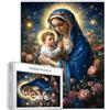 Generic Puzzle da 1000 pezzi con la Vergine Maria che tiene Gesù Bambino per adulti Puzzle del cristianesimo Theotokos Puzzle 68 x 50 cm impegnativo giochi di attività familiari colorati fai da te puzzle per