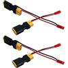 LINSYRC Confezione da 4 adattatori XT60 maschio a femmina con spina JST 20 AWG 10 cm cavo per batteria al litio RC Drone Quadcopter (2 coppie)