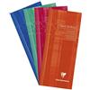 Clairefontaine 3529C Quaderno di Bord a Punto Metallico, 8,5X20 Cm, 32 Pagine con Margini Staccabili, Carta Registre Verde 110 G, Copertina Plastificata, Colori Casuali