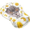 Giecy Tappetino Mouse con Poggiapolsi Gel,Ergonomico Mouse Pad con Base Antiscivolo per Casa e Ufficio(Gattino-3)