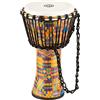 Meinl Percussion Tamburo da viaggio Djembe Circle Instrument, guscio sintetico e testa - NON Made in China - Mali African Mali Weave Rope Tuning, 2 anni di garanzia, trapunta keniota, piccolo