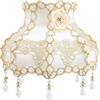 OSALADI Paralume in Stile Vittoriano Europeo con Perline E Frange a Cupola Smerlata Paralume in Tessuto Lampade da Tavolo Floreale Vintage Decorazione Sostitutiva 25x20 Cm