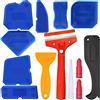 Natudeco 13PCS Kit di strumenti per mastice Spalmatore Raschietto per colla di vetro Applicatore di finitura Sigillante siliconico Set di spargitori per incollaggio di modanatura Raccordo a pavimento