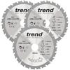 Trend Lama per sega circolare cordless legno 190 mm Ø, foro 30 mm, 24 denti, spessore 1,5 mm, angolo 20°, TCT, finitura grossolana, confezione da 3, CSB/190/3PK/A