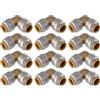SharkBite Gomito a 90 gradi da 1/2, confezione da 12 pezzi, raccordo idraulico in ottone, tubo PEX, rame, CPVC, PE-RT, HDPE, UR248