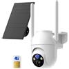 BECAMSO 4G LTE Telecamera Esterno Solare con Sim: Telecamere Batteria Senza Fili - 360° PTZ Videocamera Sorveglianza Esterno - Visione Notturna Colori IP66 2 Vie Audio