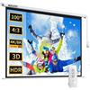 WASJOYE Schermo per proiettore motorizzato da 120 Proiezione automatica diagonale elettrica 4:3 8K HD Schermo per Home Theater Cinema Ufficio Videogiochi Interno W/Telecomando e Montaggio a Parete