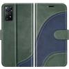 BoxTii Cover per Xiaomi Redmi Note 11 PRO 4G / 5G, Custodia in PU Pelle Portafoglio per Xiaomi Redmi Note 11 PRO 4G / 5G, Magnetica Cover a Libro con Slot per Schede, Verde