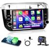 Motorsi Carplay Autoradio per Fiat Punto 2012-2015 con Wireless Android Auto 2G+64G, Bluetooth Car Stereo Schermo con GPS Navigation WiFi RDS/FM SWC USB Mirror Link +Canbus+AHD/CVBS Telecamera