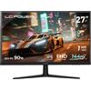 LC-Power Monitor Gaming 27 Pollici (68,6 cm), Schermo PC Full HD con Pannello IPS, 1920×1080, 144 Hz, 1ms MPRT, 16:9, Adaptive Sync, HDMI, Display Port, jack per cuffie da 3,5 mm, VESA 100x100