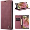 Phernykas Cover per iPhone 13 Libro Pelle Portafoglio, [Porta Carte] [Magnetica] Premium PU Flip Wallet Custodia Cellulare Protection per iPhone 13 Leather Case, Vion-rosso